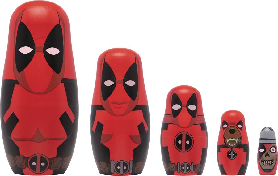 Marvel Deadpool Wood Nesting Doll Set