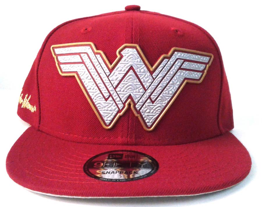 Wonder Woman Rubber Print Logo 950 Red Snapback Cap