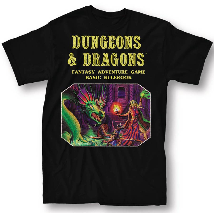 Dungeons & Dragons Basic Rulebook Black T-Shirt Large