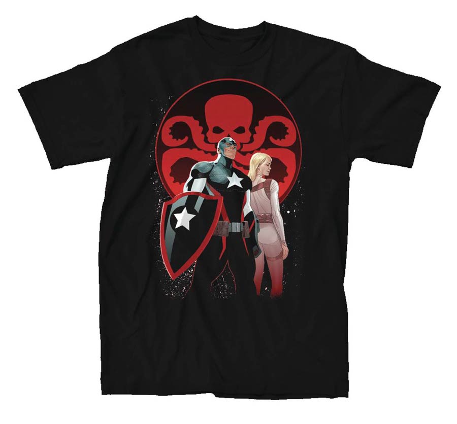 Marvel Captain America Steve Rogers #10 Black T-Shirt Large