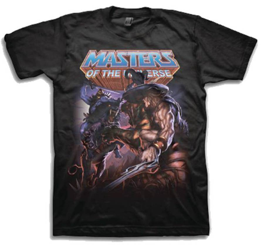 Masters Of The Universe He-Man vs Skeletor Black T-Shirt Large