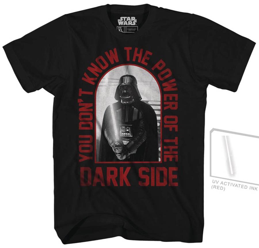 Star Wars Red Core UV Ink Previews Exclusive Black T-Shirt Large