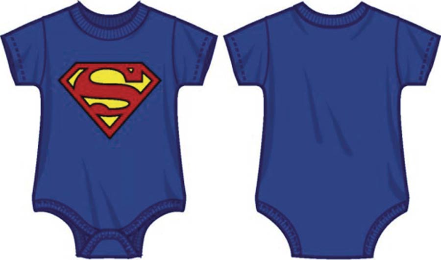 DC Comics Superman Logo Infant Blue Snap Bodysuit 6M