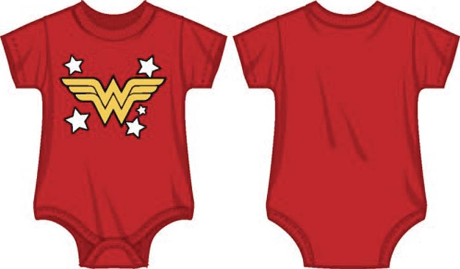 DC Comics Wonder Woman Logo Infant Red Snap Bodysuit 12M
