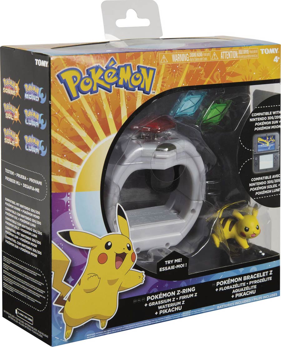 Pokemon Z-Ring With Crystals & Pikachu Set Case