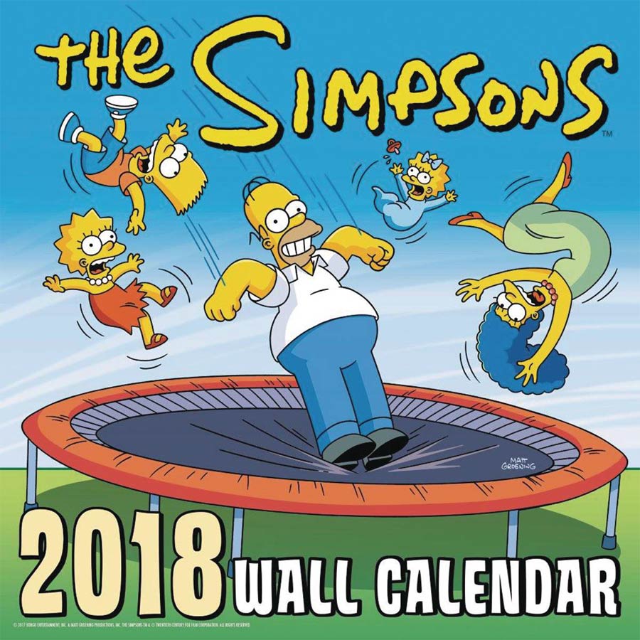 Simpsons Red Carpet 2018 12x12-inch Wall Calendar