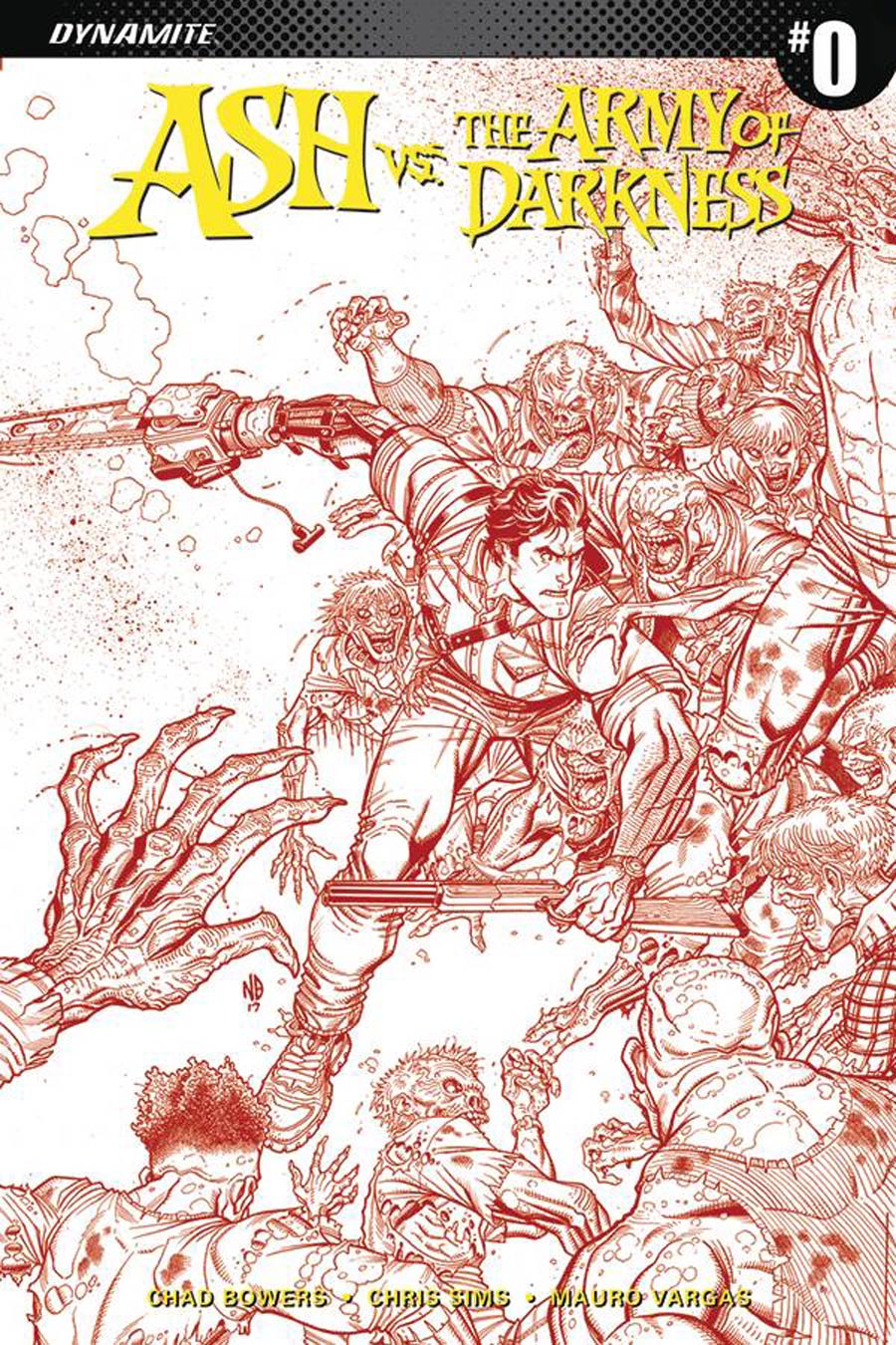 Ash vs The Army Of Darkness #0 Cover E Incentive Nick Bradshaw Blood Red Variant Cover