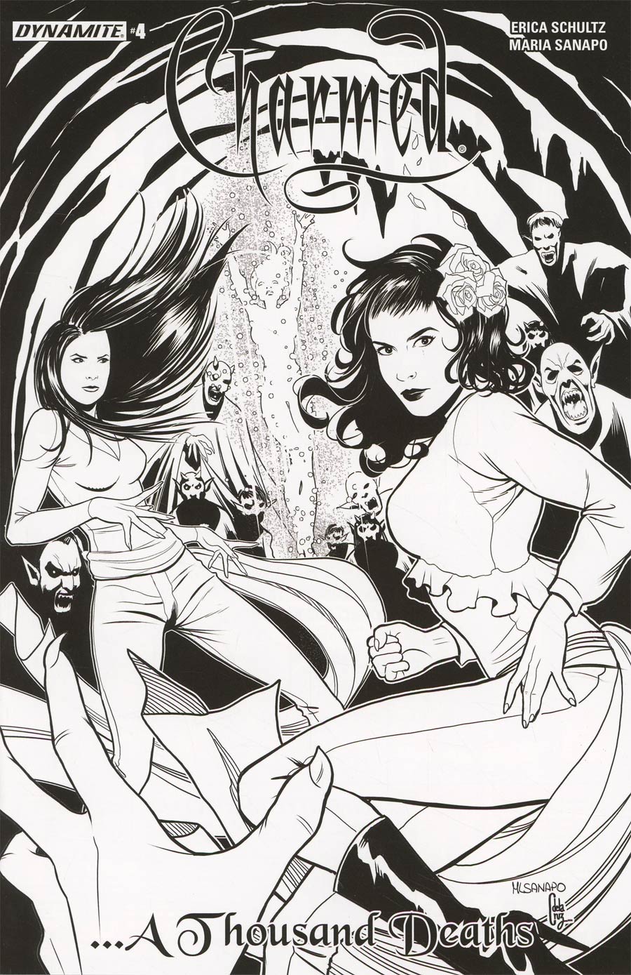 Charmed Vol 2 #4 Cover D Incentive Maria Sanapo Black & White Cover