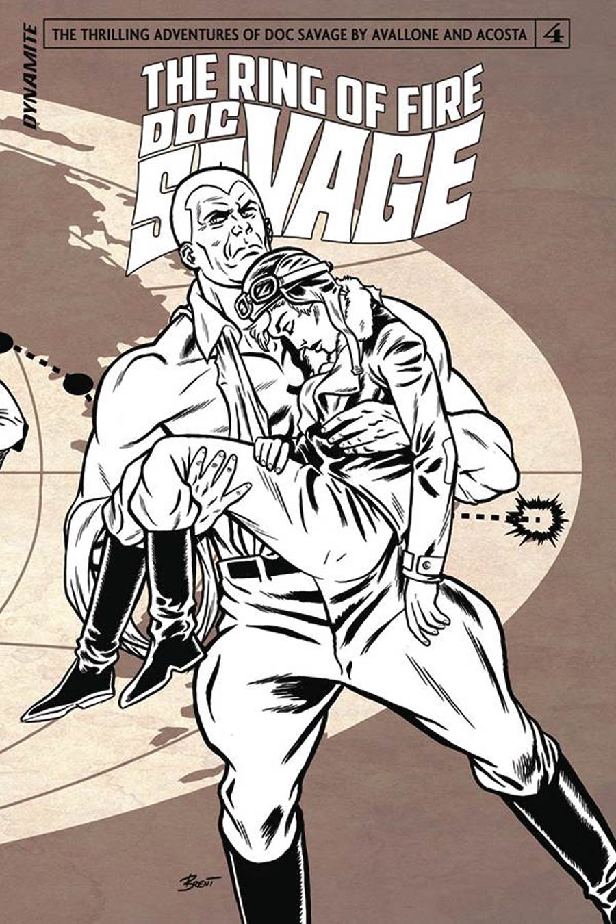 Doc Savage Ring Of Fire #4 Cover C Incentive Brent Schoonover Black & White Cover