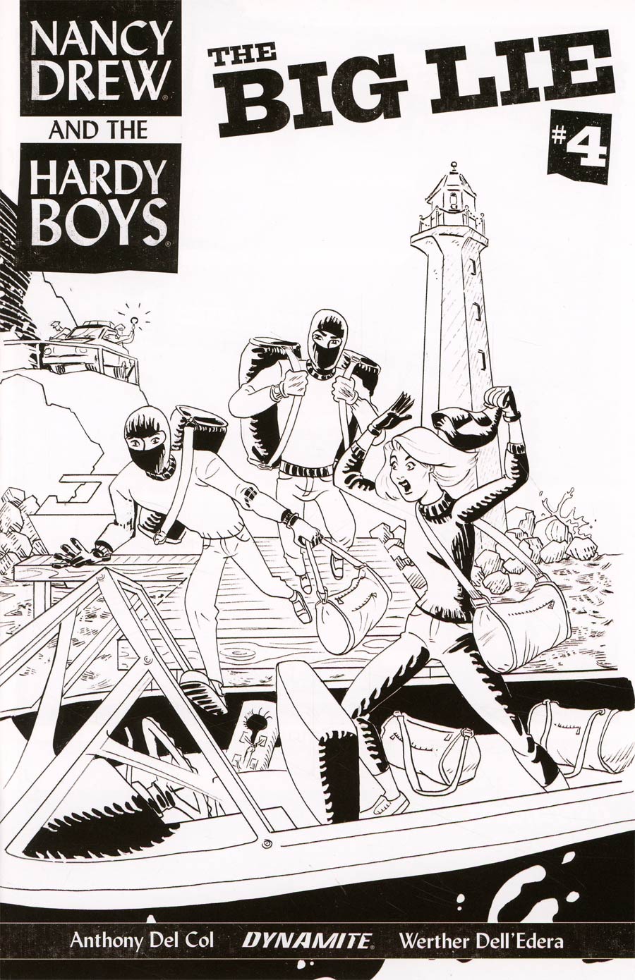 Nancy Drew And The Hardy Boys The Big Lie #4 Cover C Incentive Dave Bullock Black & White Cover