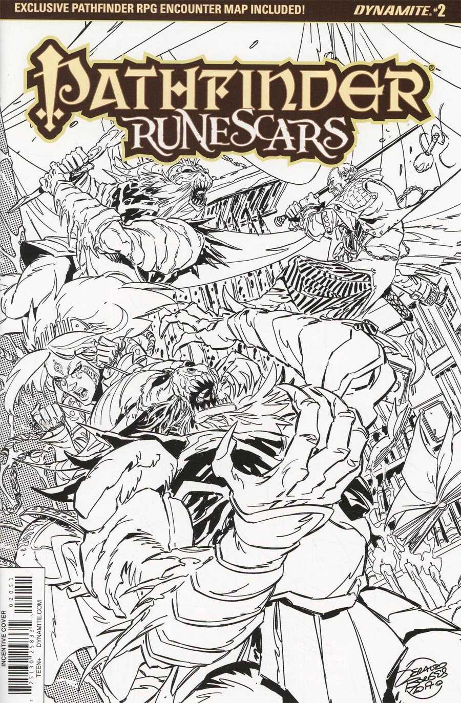 Pathfinder Runescars #2 Cover E Incentive Geraldo Borges Black & White Cover