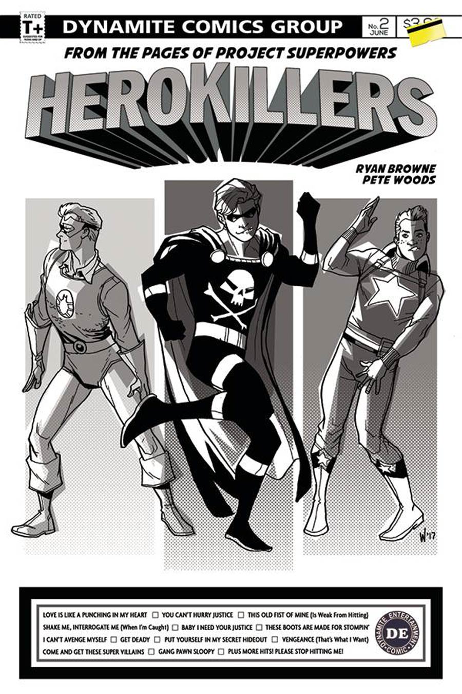 Project Superpowers Hero Killers #2 Cover D Incentive Pete Woods Black & White Cover