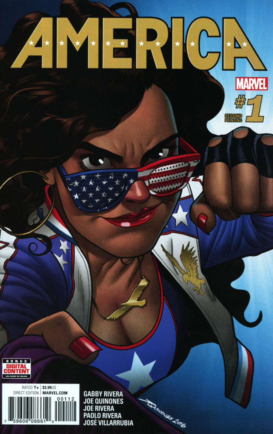 America #1 Cover I 2nd Ptg Joe Quinones Variant Cover