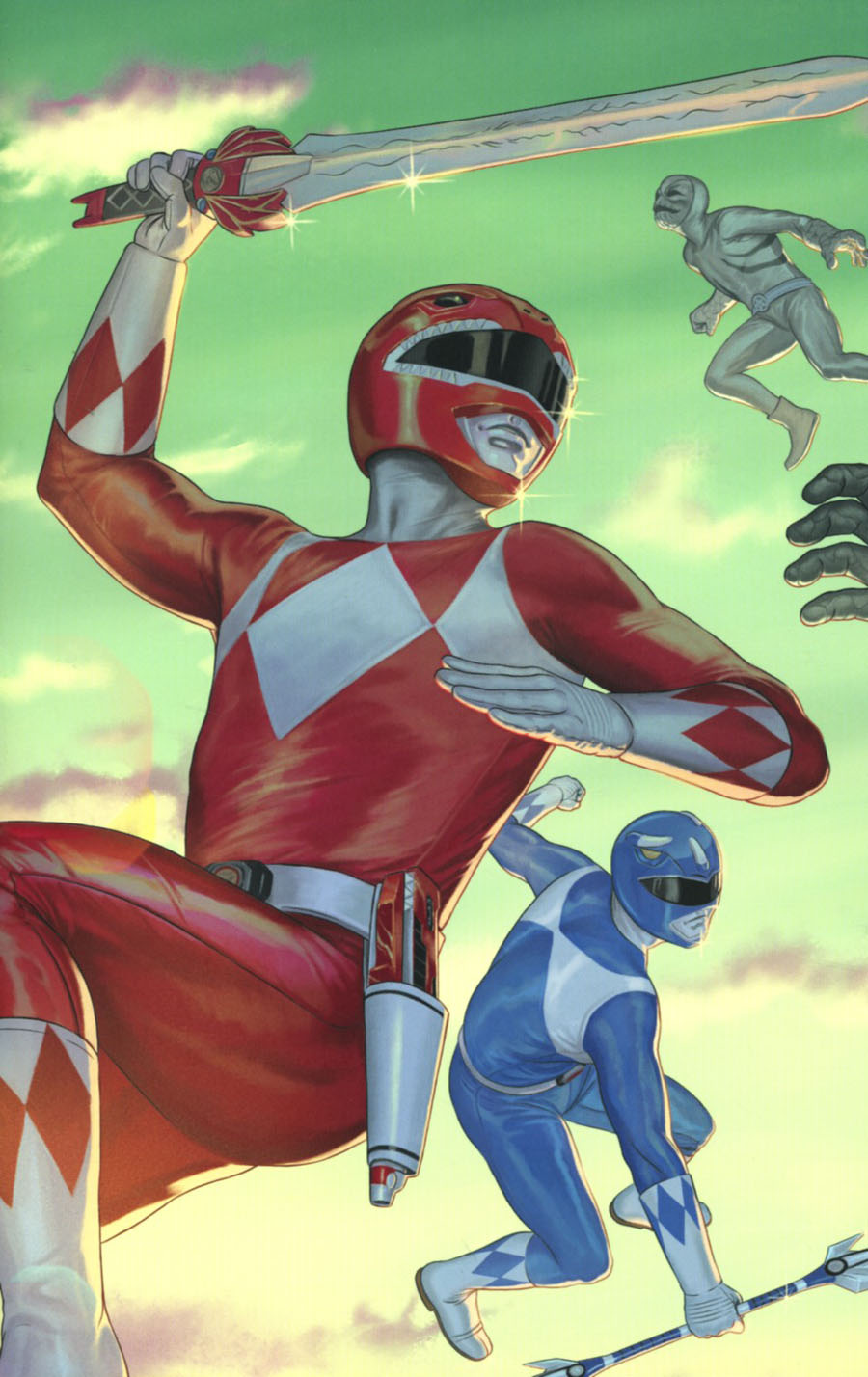 Mighty Morphin Power Rangers (BOOM Studios) #14 Cover C Incentive Steve Morris Connecting Virgin Variant Cover