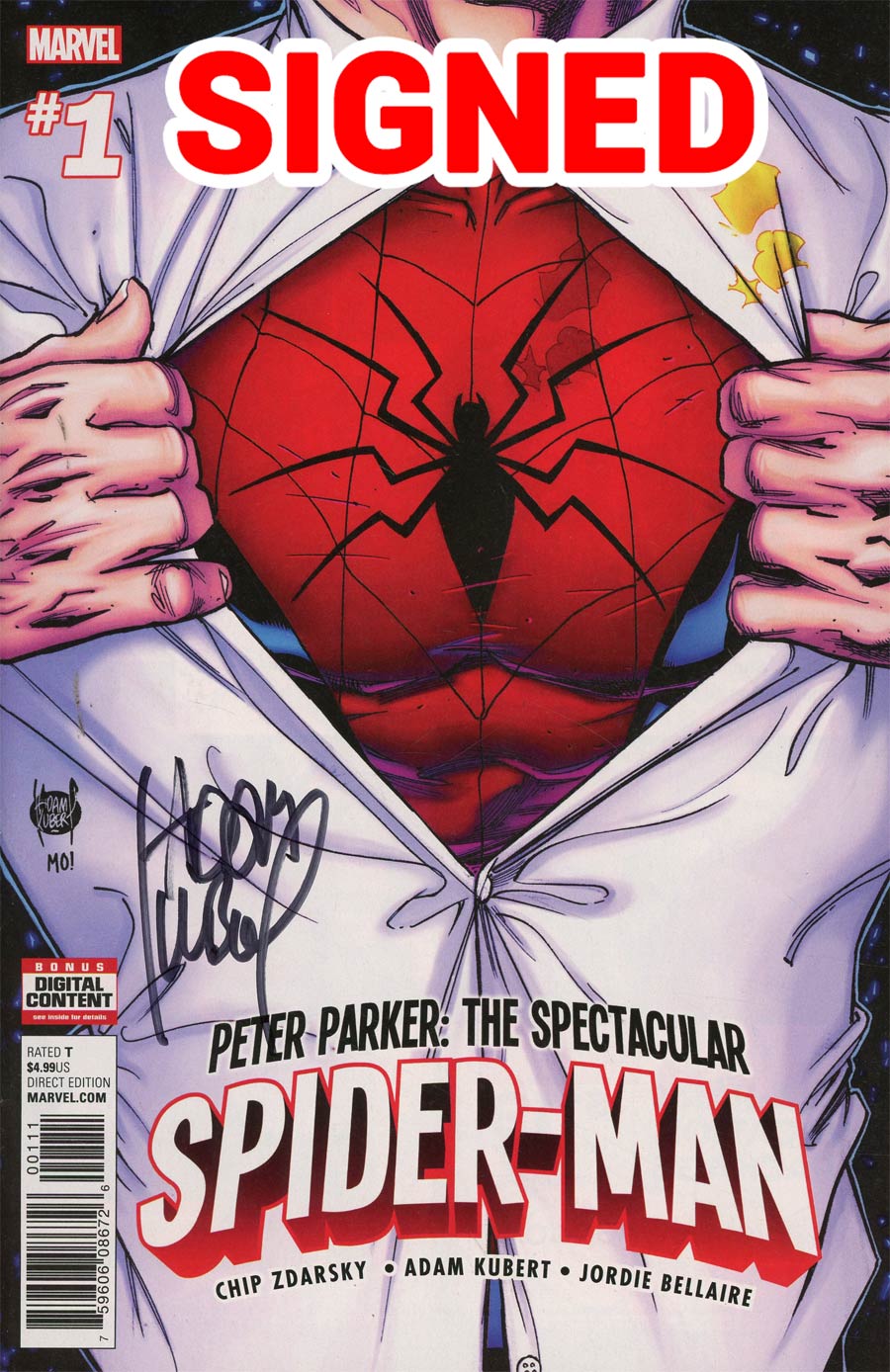 Peter Parker Spectacular Spider-Man #1 Cover R Regular Adam Kubert Cover Signed By Adam Kubert