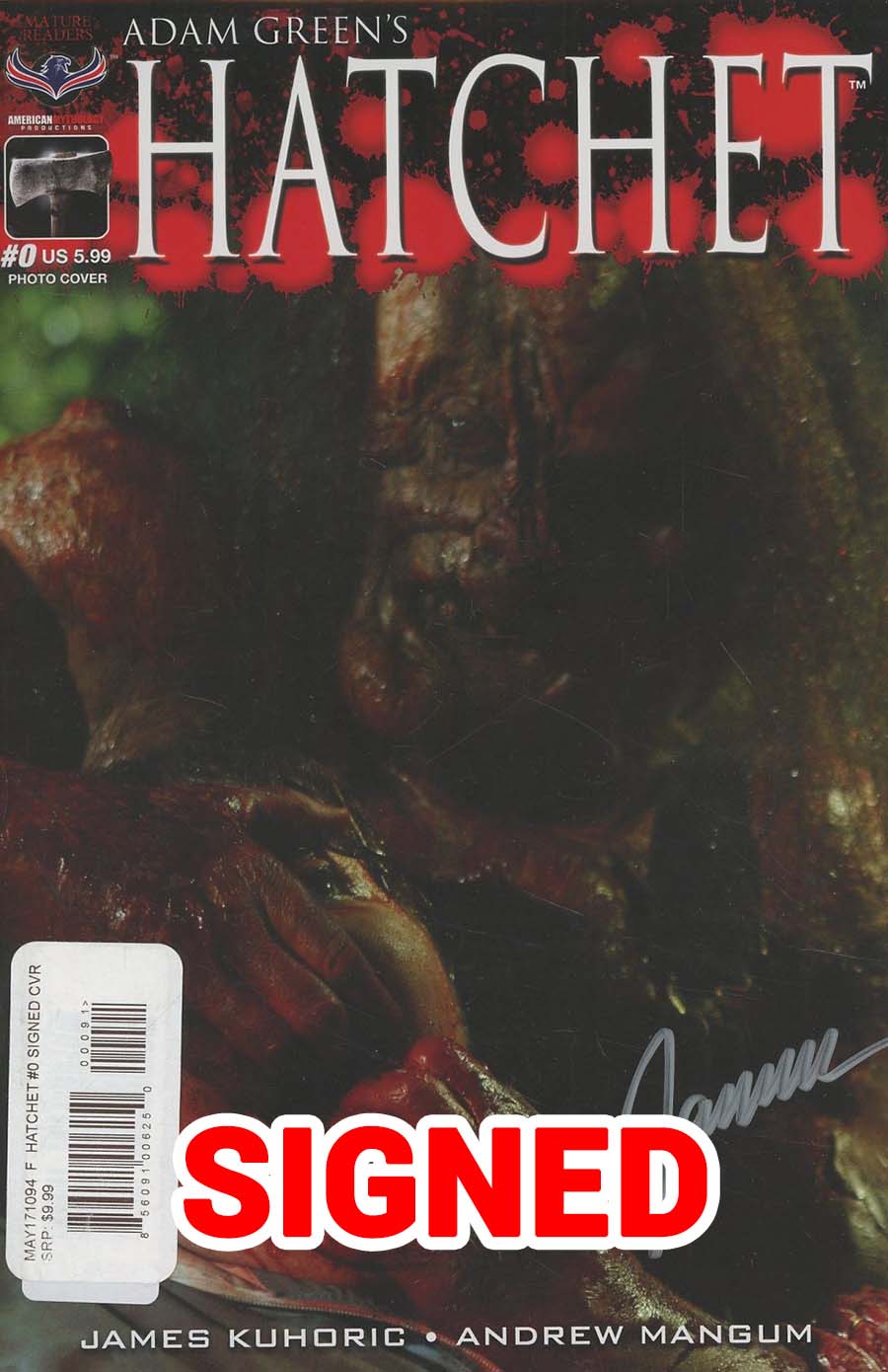 Adam Greens Hatchet #0 Cover H Signed By James Kuhoric