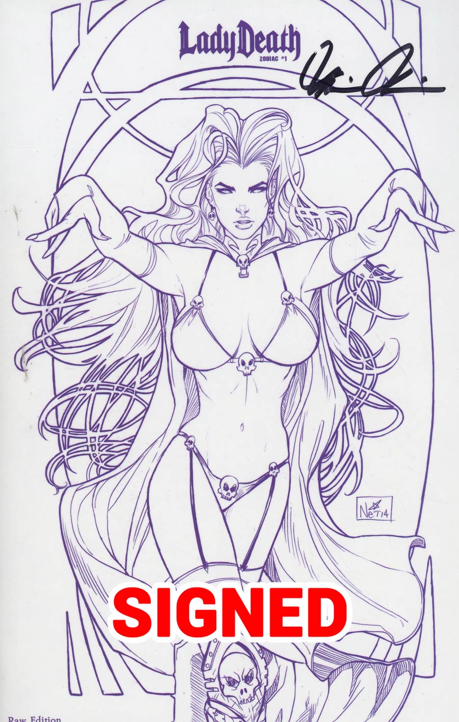 Lady Death Zodiac #1 Cover F Limited Signed Raw Edition