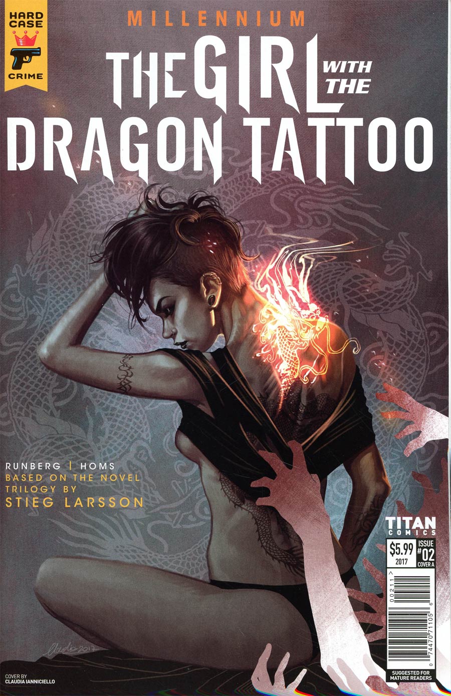 Hard Case Crime Millennium Girl With The Dragon Tattoo #2 Cover A Regular Claudia Iannicello Cover