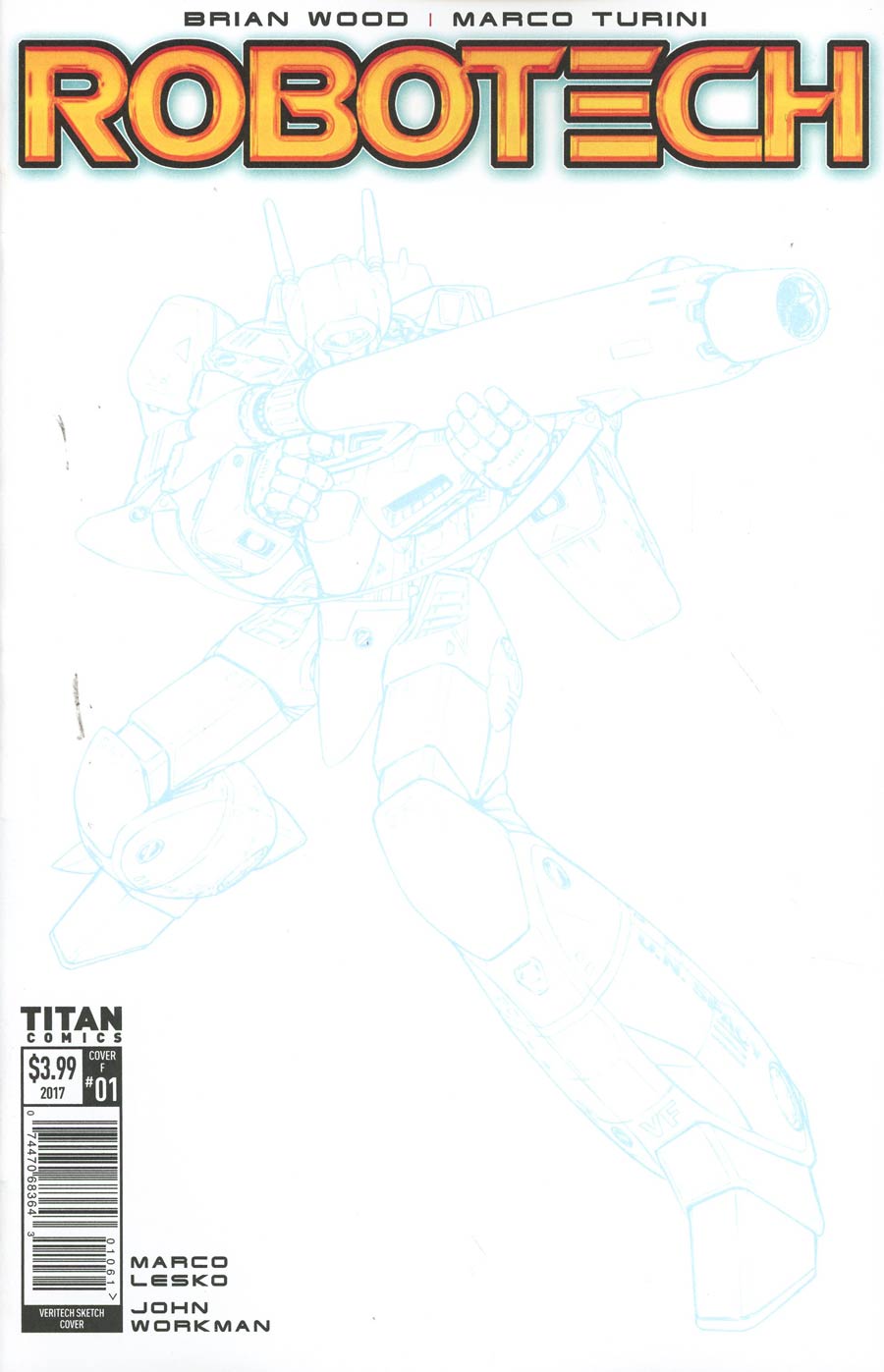 Robotech Vol 3 #1 Cover F Variant Blue Line Sketch Cover