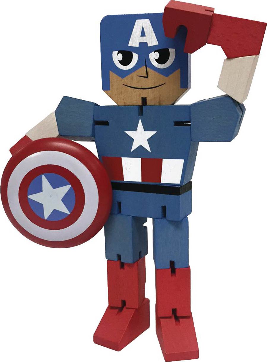 Marvel Wood Warriors 8-Inch Action Figure - Captain America