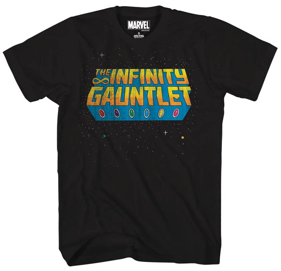 Marvel Stellar Glove Black T-Shirt Large