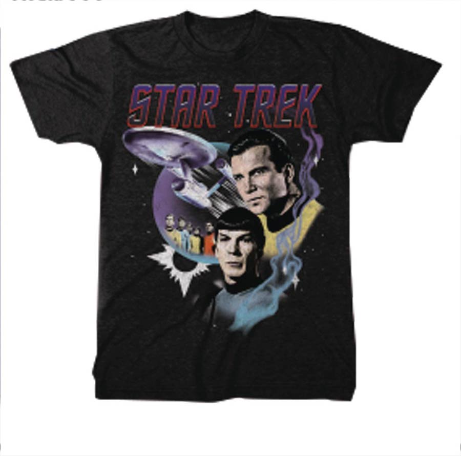 Star Trek Poster Black T-Shirt Large