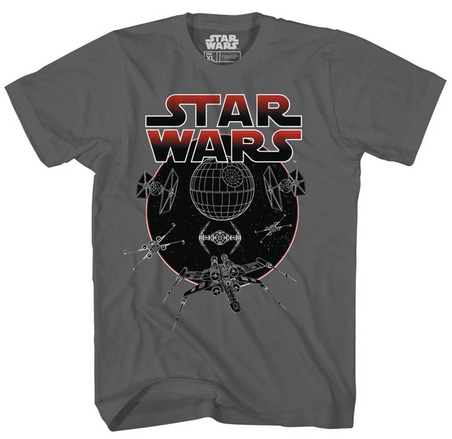 Star Wars Circle Space Charcoal T-Shirt Large