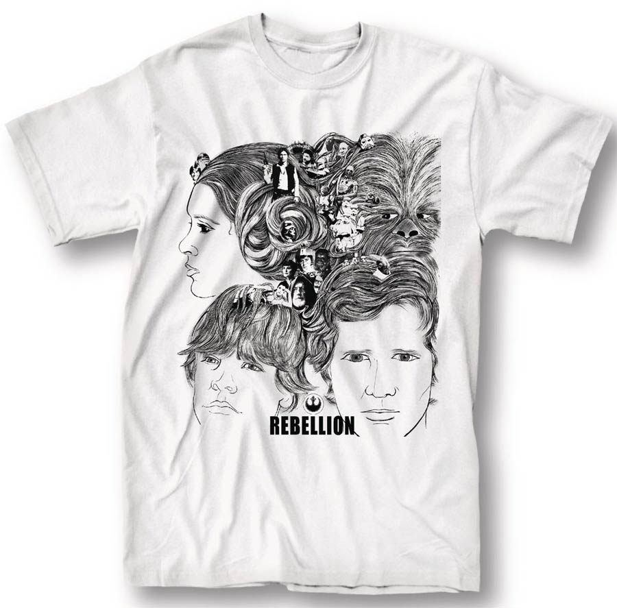 Star Wars Rebellion Cover White T-Shirt Large