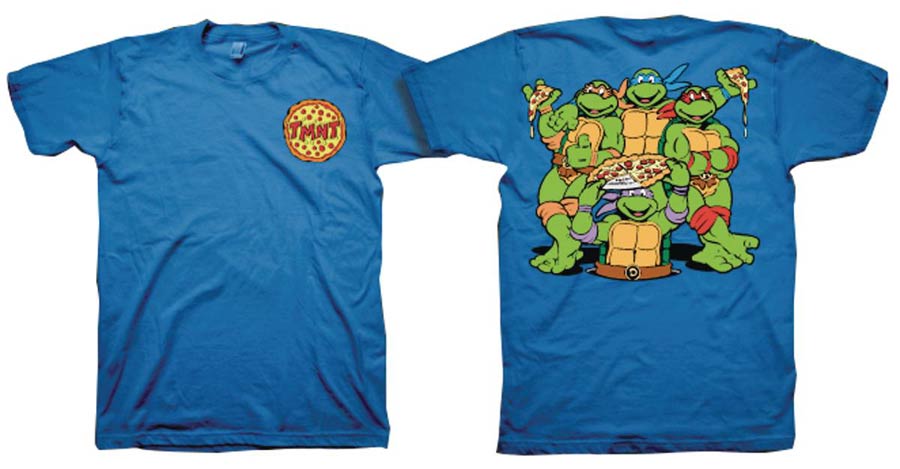 Teenage Mutant Ninja Turtles Front & Back Royal Blue T-Shirt Large