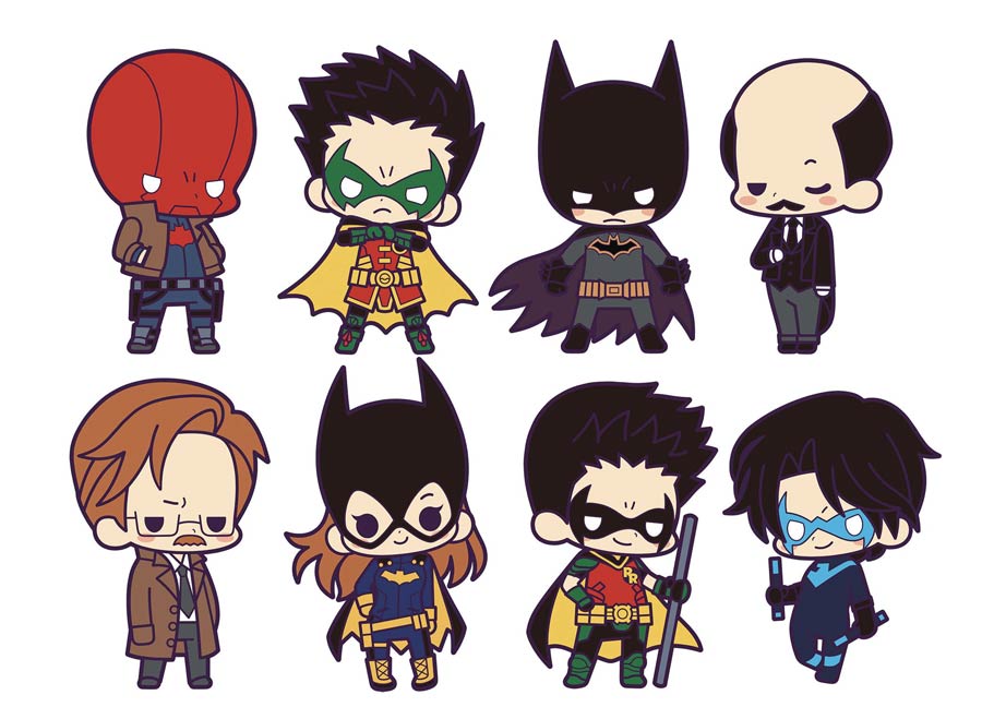 DC Universe Batman Family Rubber Charm Blind Mystery Box 8-Piece Display
