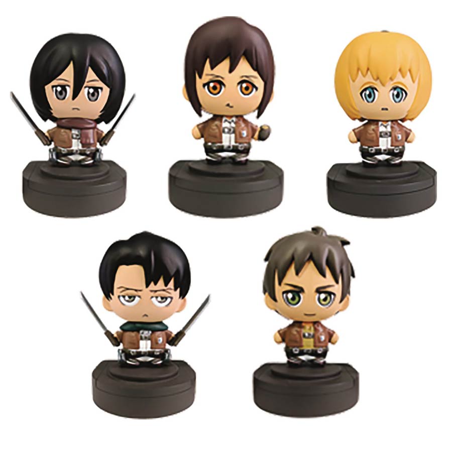 Infinibits Attack On Titan Keychain Desktop Figurine 12-Piece Assortment Case
