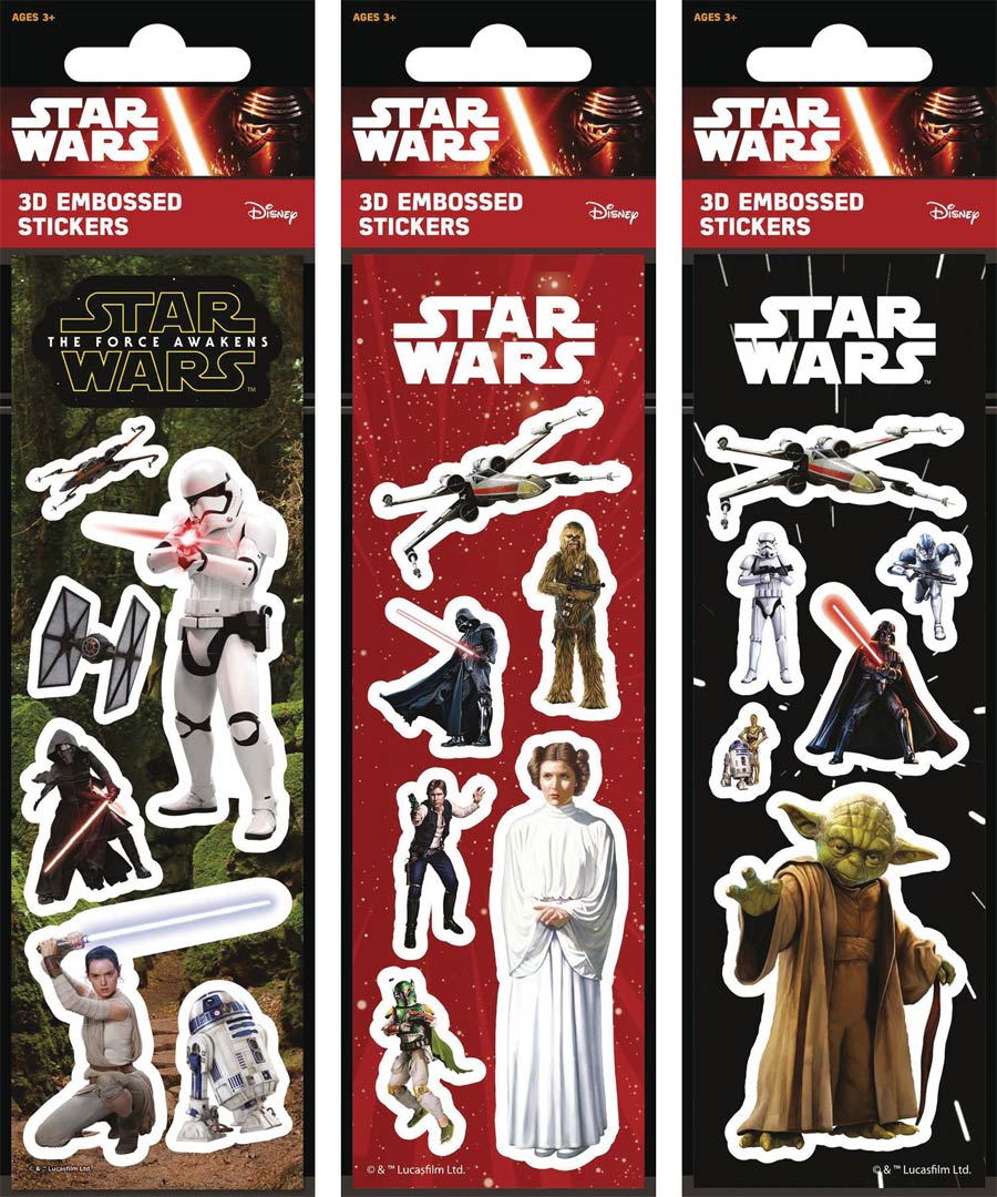 Star Wars 3D Sticker Sheet 150-Count Display