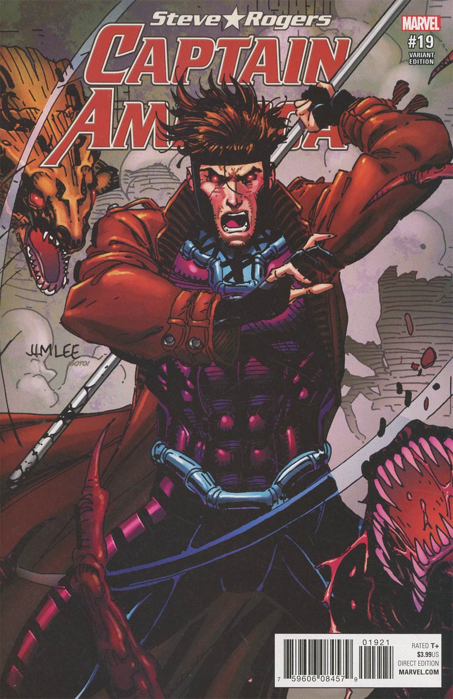 Captain America Steve Rogers #19 Cover B Variant Jim Lee X-Men Trading Card Cover (Secret Empire Tie-In)