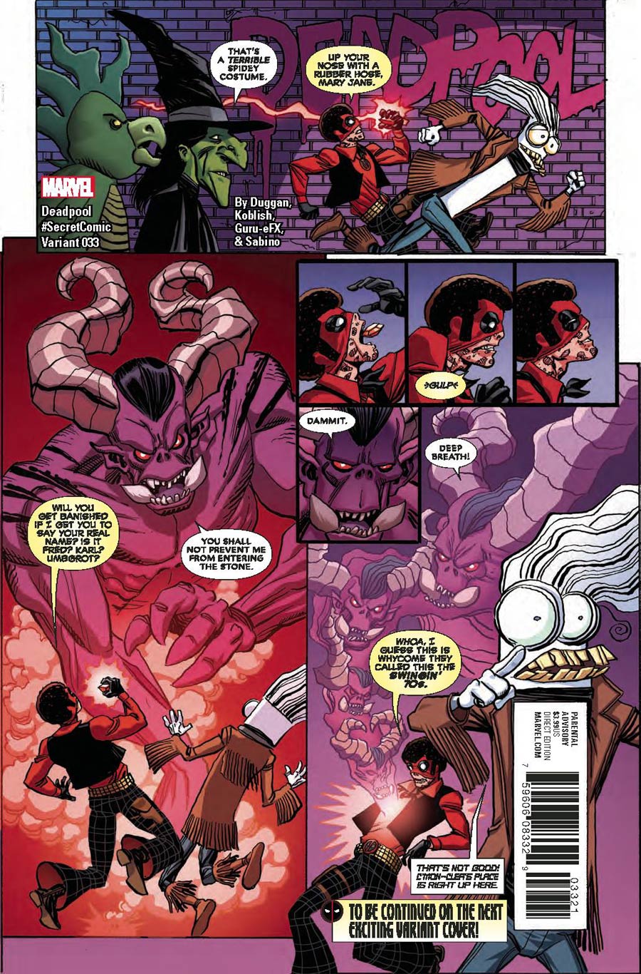 Deadpool Vol 5 #33 Cover B Variant Scott Koblish Secret Comics Cover (Secret Empire Tie-In)