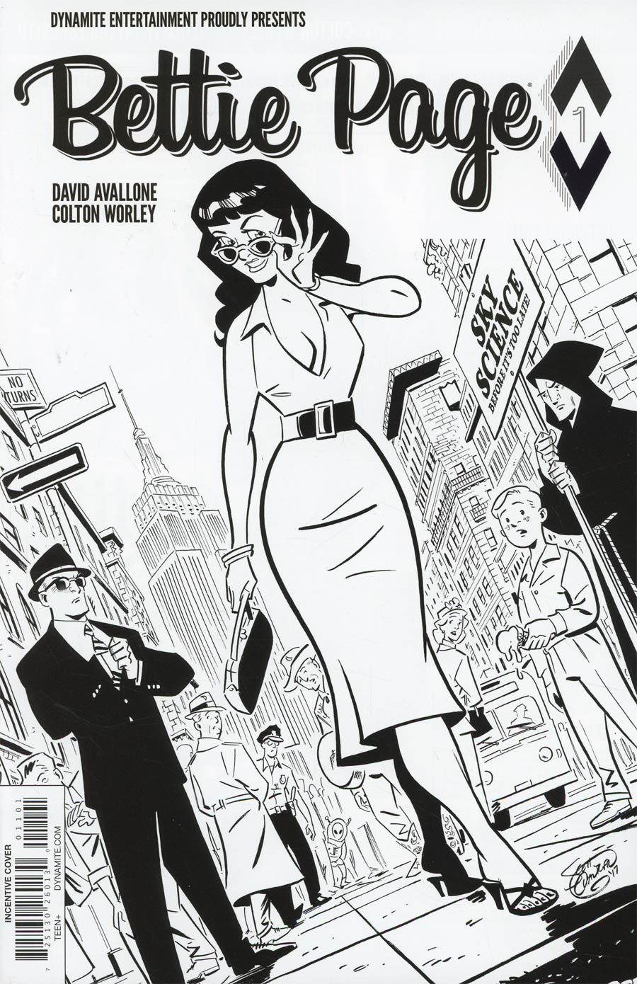 Bettie Page #1 Cover J Incentive Scott Chantler Black & White Cover