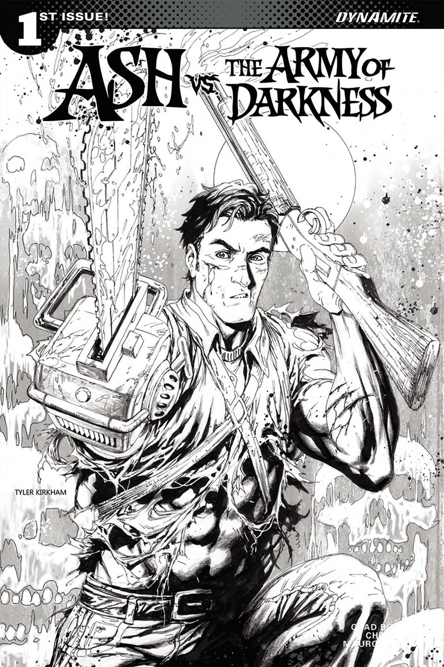 Ash vs The Army Of Darkness #1 Cover E Incentive Tyler Kirkham Black & White Cover