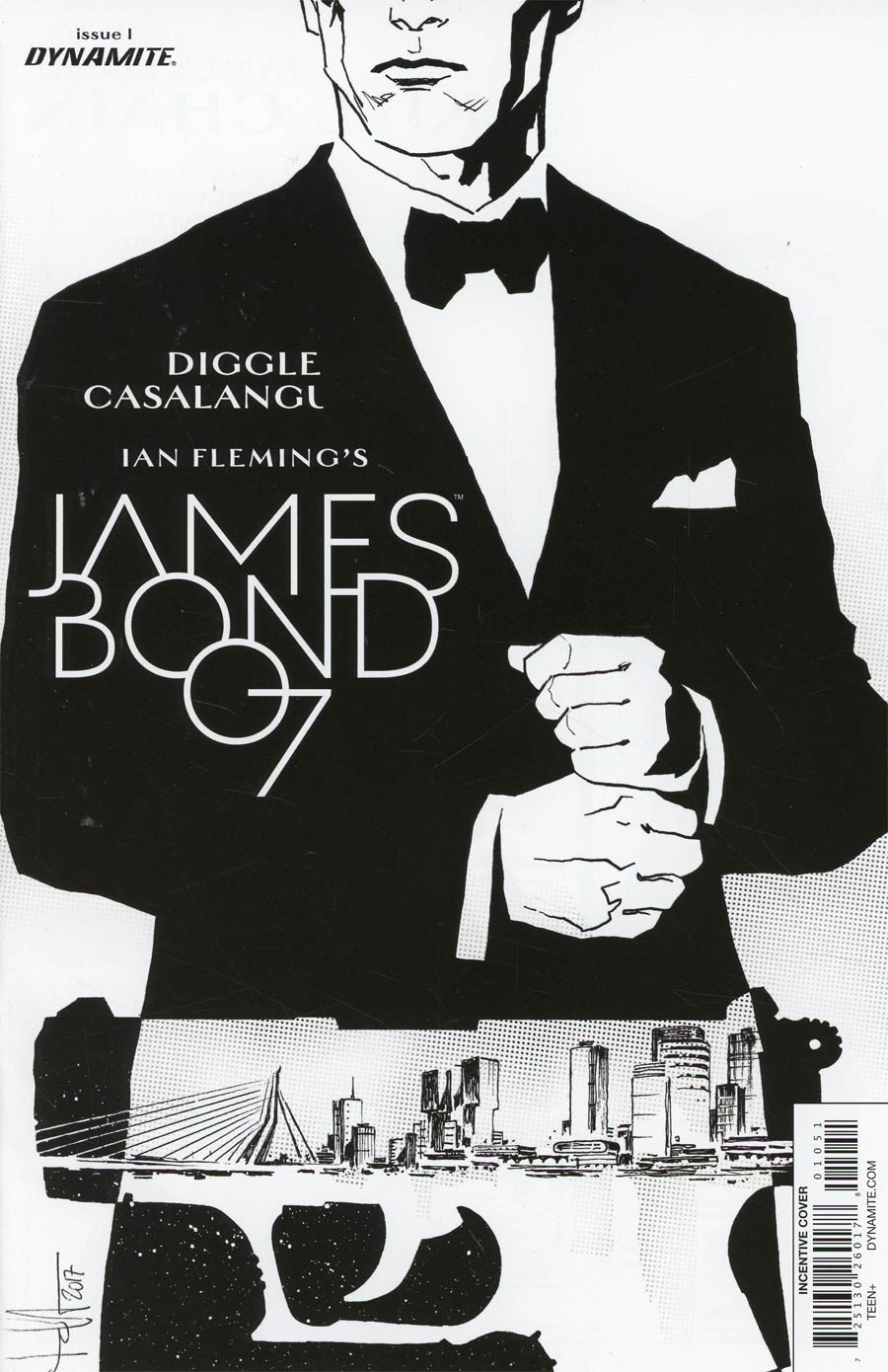 James Bond Kill Chain #1 Cover E Incentive Luca Casalanguida Black & White Cover
