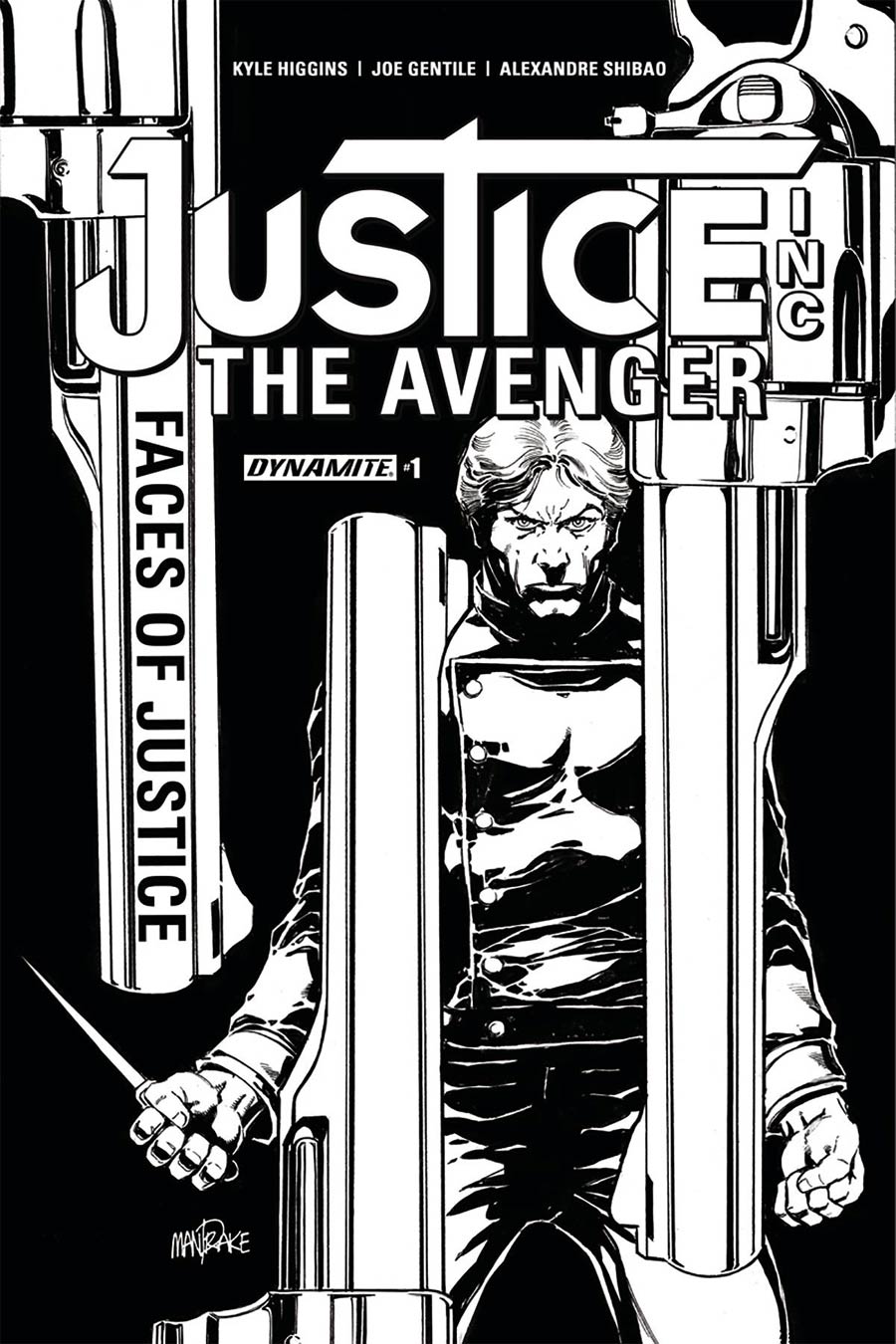 Justice Inc The Avenger Faces Of Justice #1 Cover C Incentive Tom Mandrake Black & White Cover