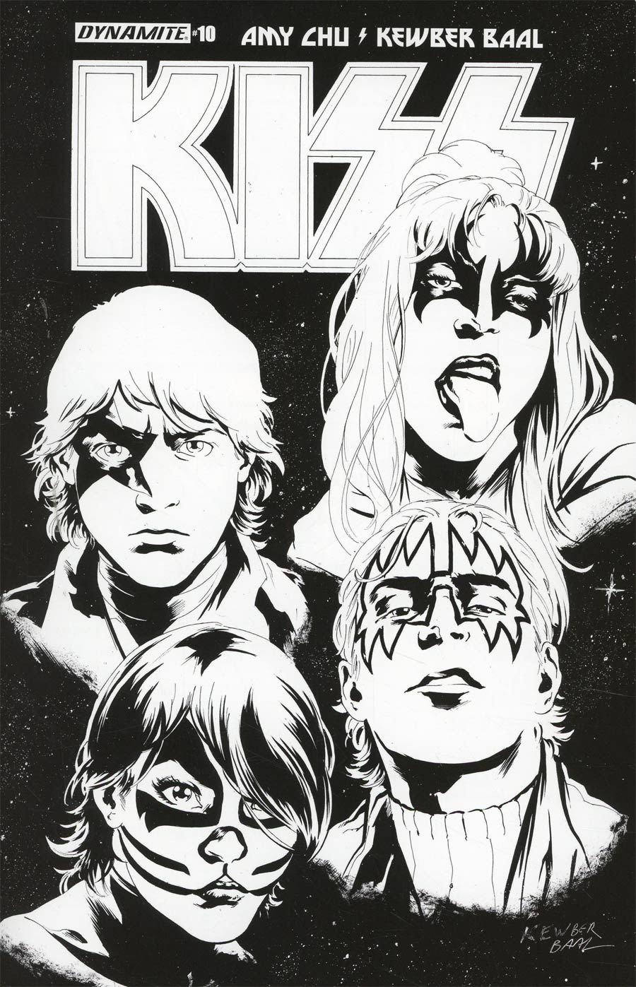 KISS Vol 3 #10 Cover E Incentive Kewber Baal Black & White Cover