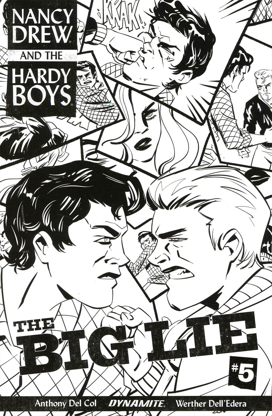 Nancy Drew And The Hardy Boys The Big Lie #5 Cover C Incentive Elsa Charretier Black & White Cover