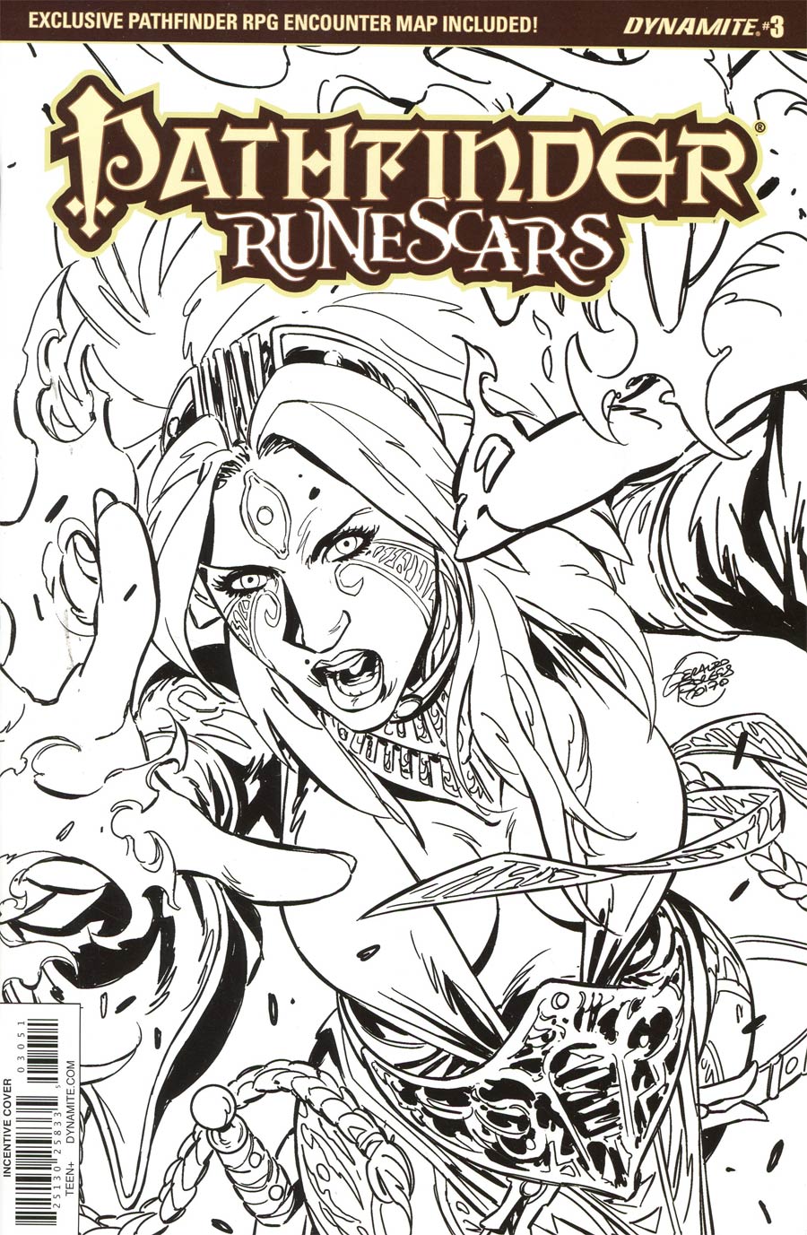 Pathfinder Runescars #3 Cover E Incentive Geraldo Borges Black & White Cover