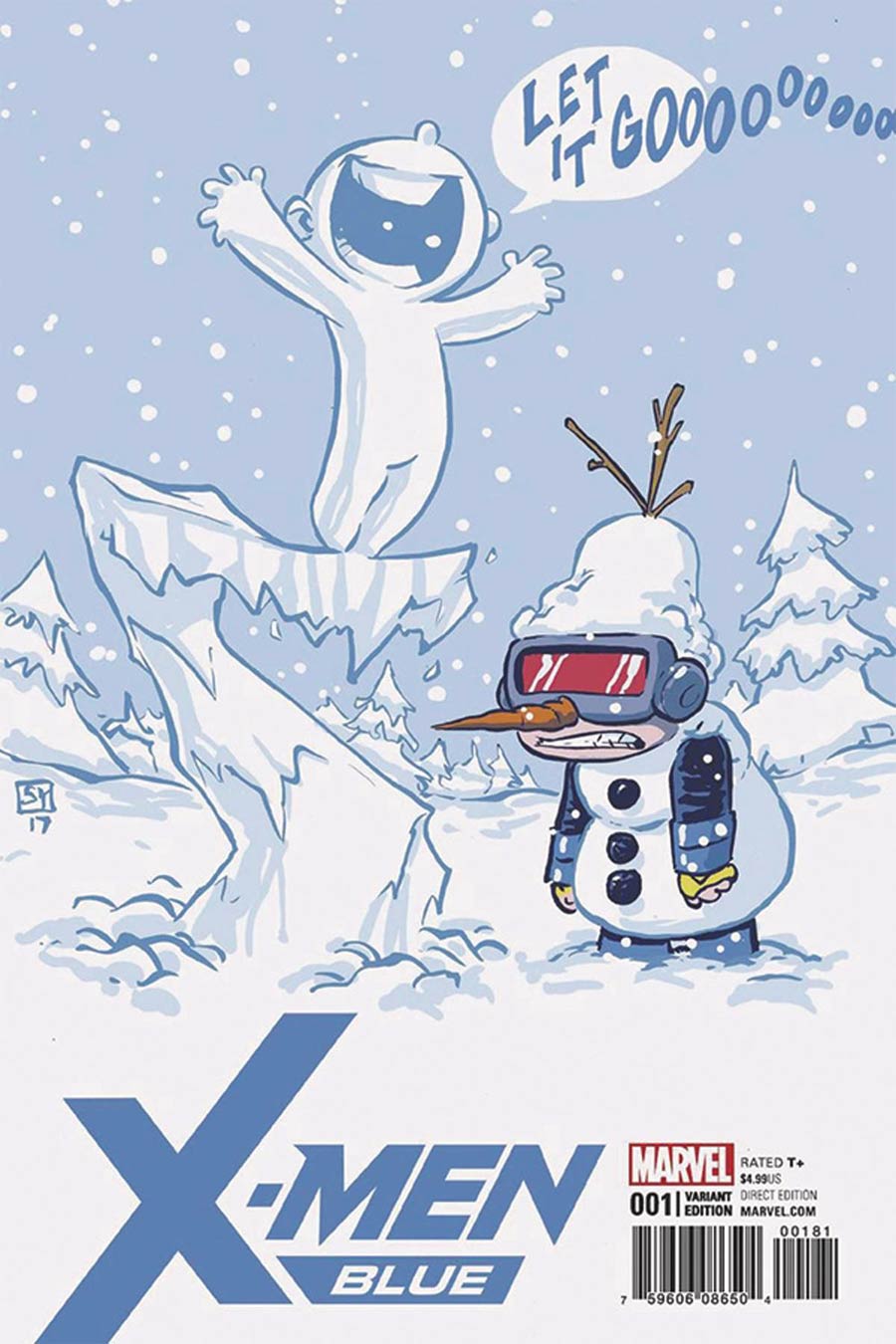 X-Men Blue #1 Cover M DF Skottie Young Baby Variant Cover Ultra-Limited Blue Signature Series Signed By Cullen Bunn
