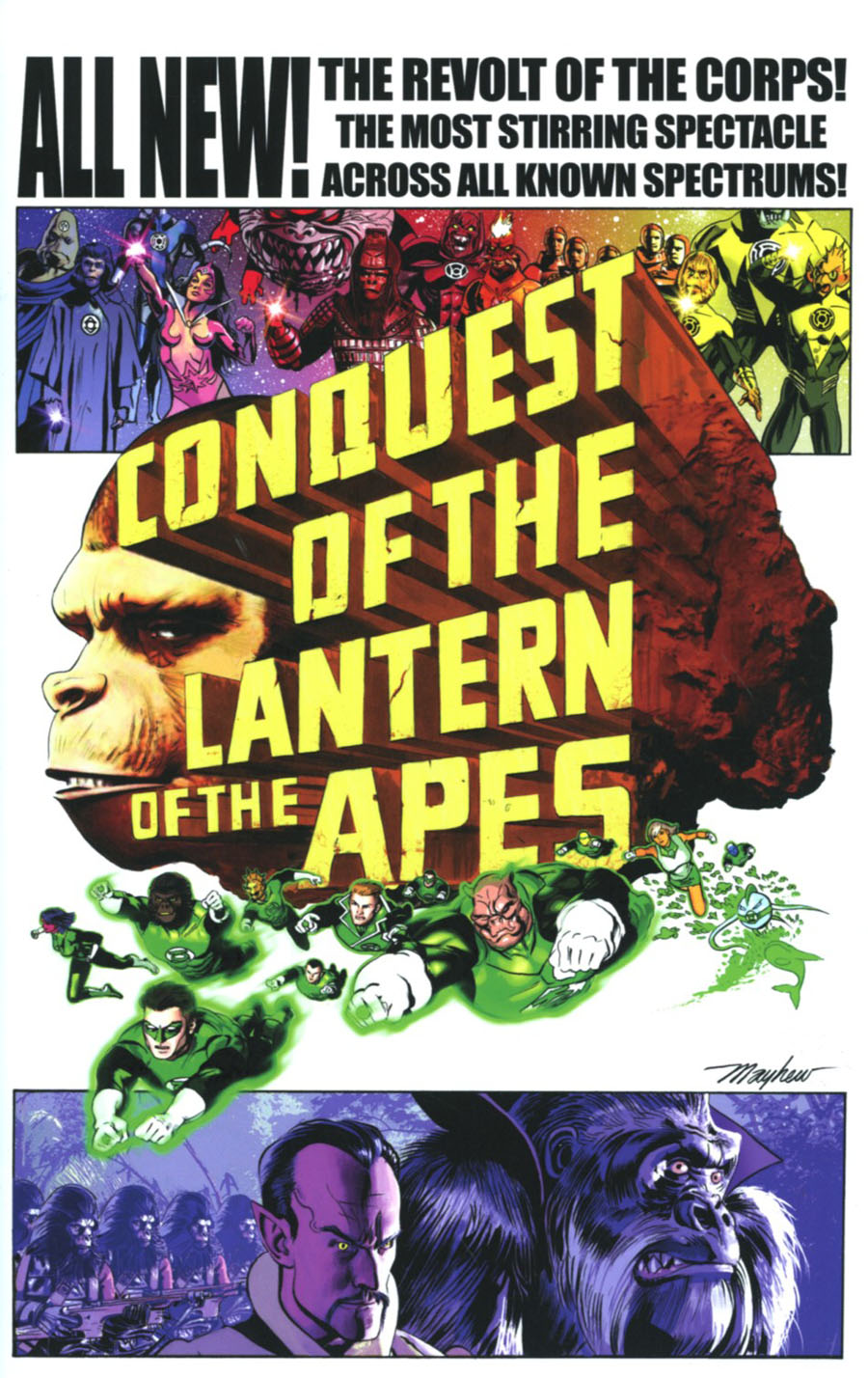 Planet Of The Apes Green Lantern #4 Cover C Incentive Mike Mayhew Movie Poster Virgin Variant Cover