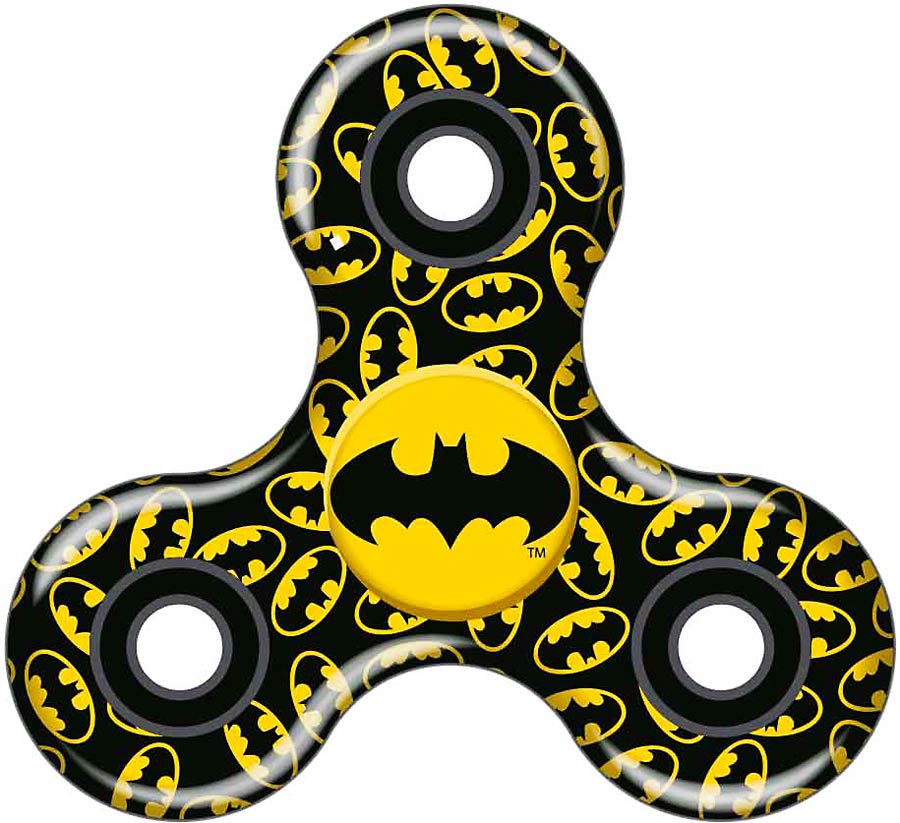 Batman Symbol Yellow / Black Plastic Tri-Fidget Spinner Toy