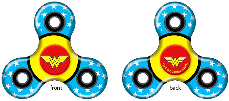 Wonder Woman Symbol Red / Yellow Plastic Tri-Fidget Spinner Toy