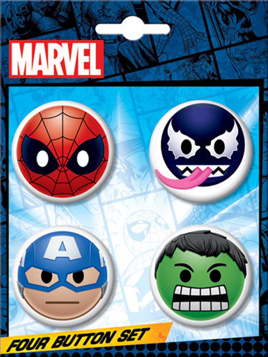 Marvel Comics Emoji BT4 1 Carded 4-Button Set (85689BT4)