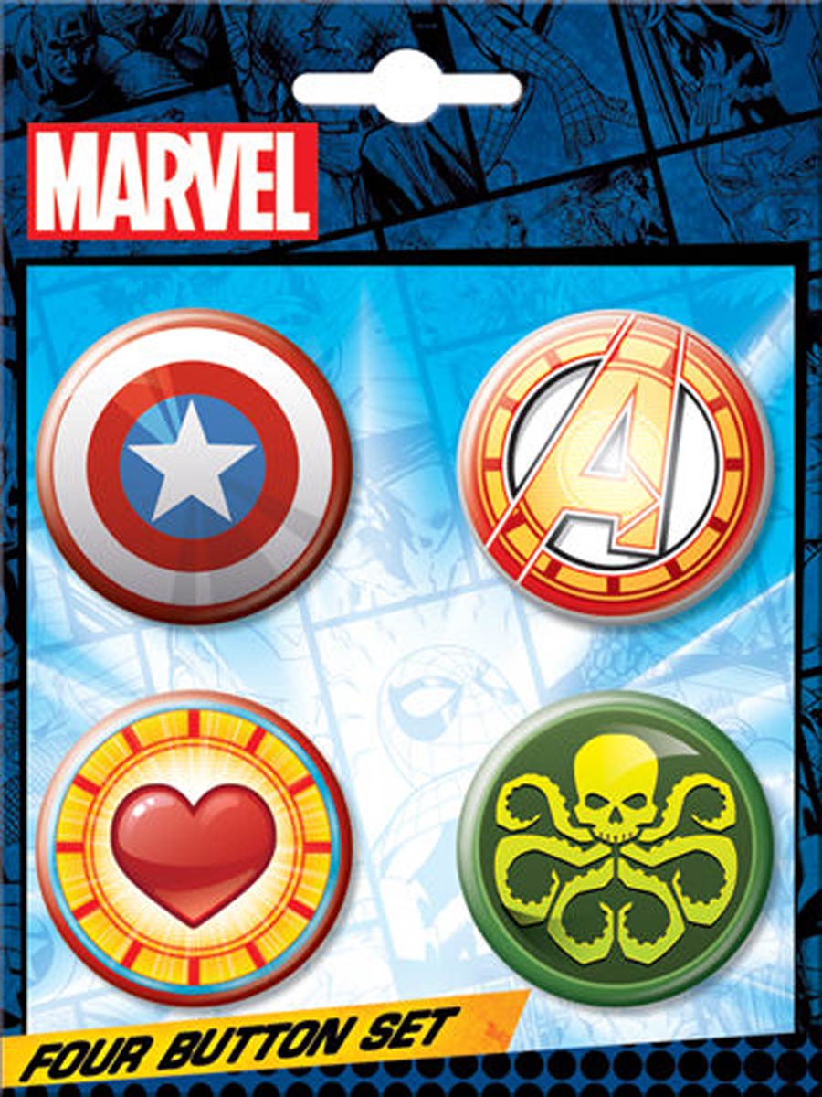 Marvel Comics Emoji BT4 3 Carded 4-Button Set (85691BT4)