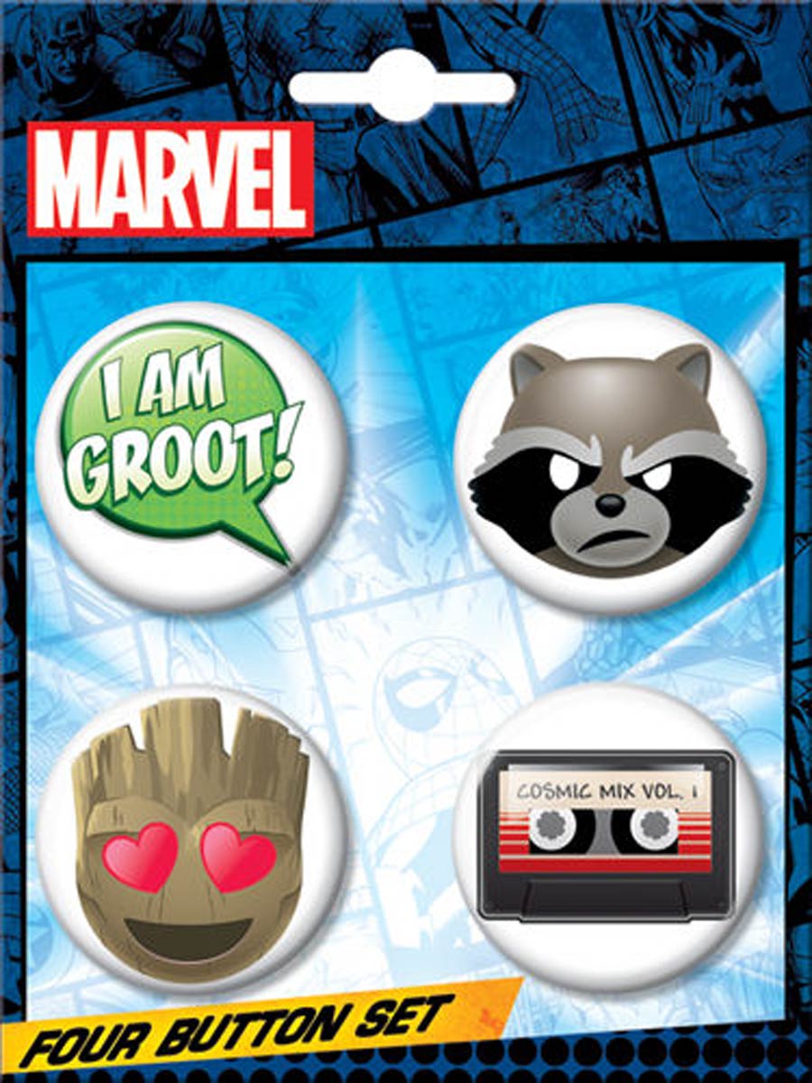Marvel Comics Guardians Of The Galaxy BT4 Carded 4-Button Set (85697BT4)