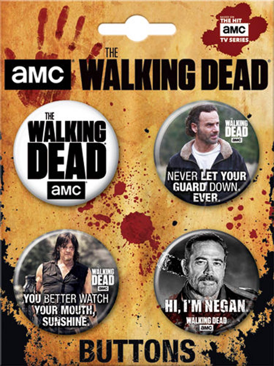 Walking Dead 4-Button Set 1 Carded 4-Button Set (86052BT4)