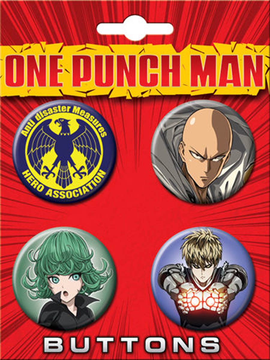 One-Punch Man 4-Button Set 2 Carded 4-Button Set (85684BT4)
